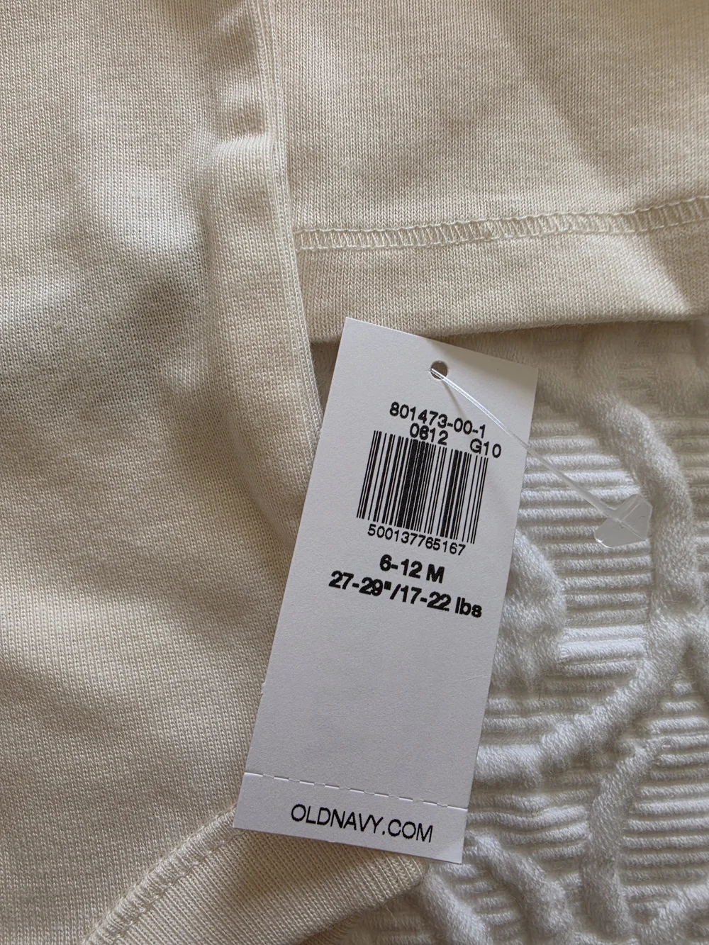 Old Navy Cream Pumpkin Patch Crew Long-Sleeve Bodysuit 6-12 Months